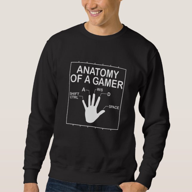 Moletom Anatomy Of a Gamer Hand Gaming Gamer Boy Men Funny (Frente)