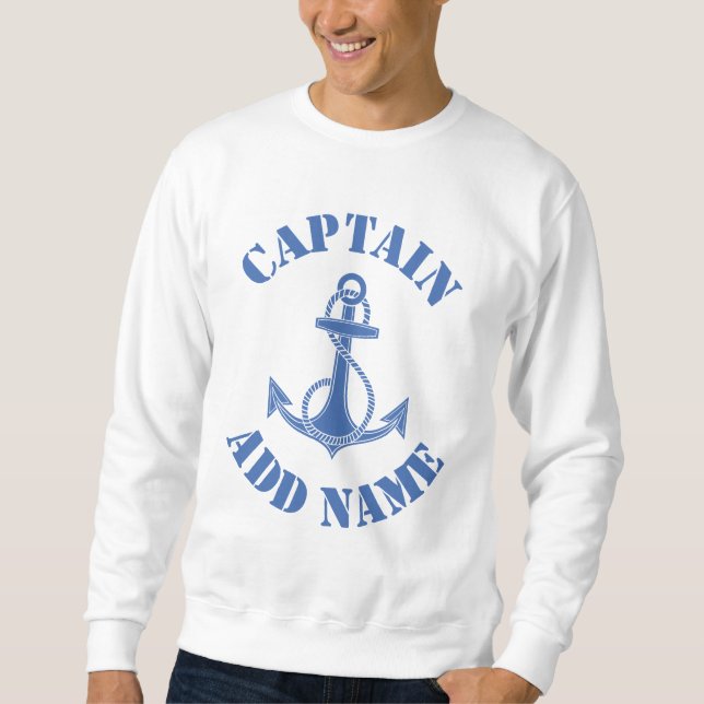 Moletom Âncora personalizada do nome do capitão (Frente)