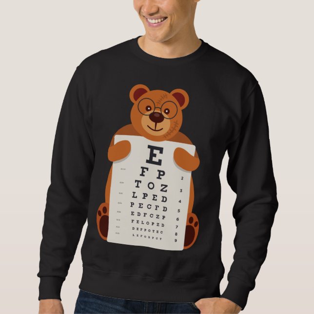 Moletom and Cute Teddy Bear with Glasses holding an Eye Ch (Frente)