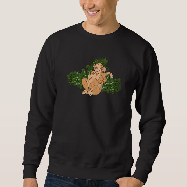 Moletom Animal de Zoológico Vida Selvagem Macaco Macaco Fo (Frente)