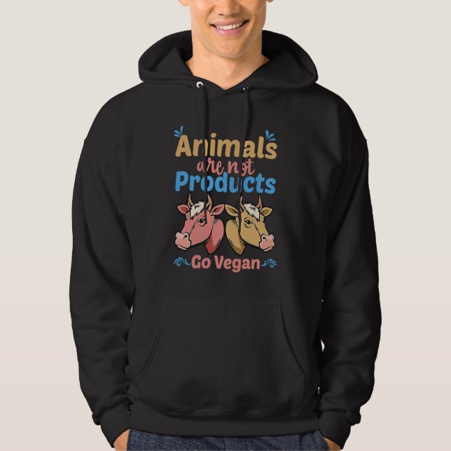 Moletom Animals Are Not Products Go Vegan (Frente)