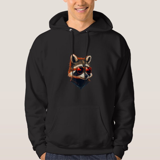 Moletom Animals Graphic  Raccoon Wearing Sunglasses 1 (Frente)
