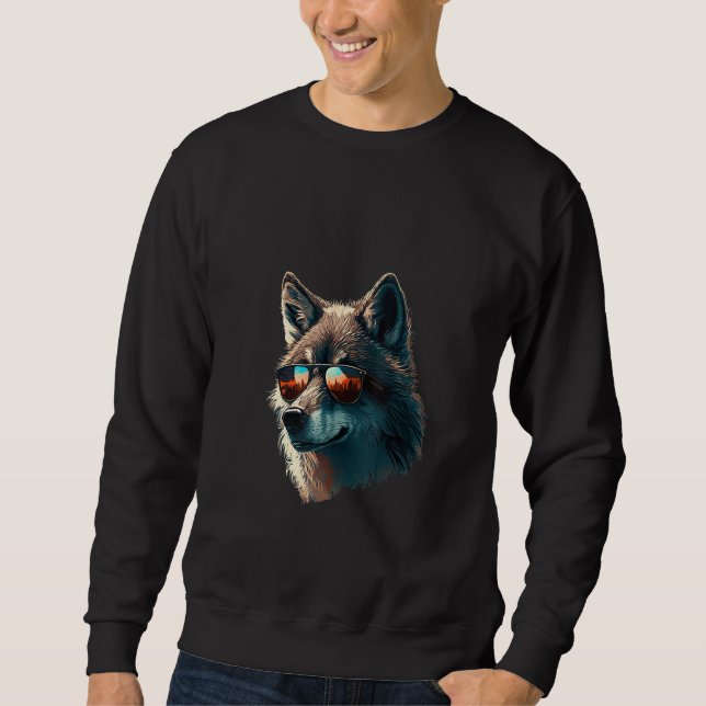 Moletom Animals Graphic  Wolf Wearing Sunglasses 4 (Frente)