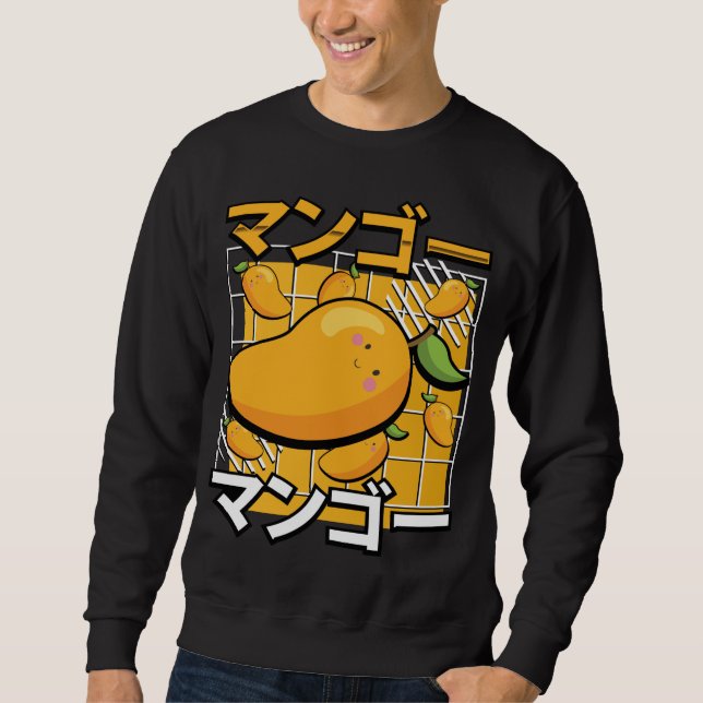 Moletom Anime Retro Japonês Kawaii, Fruta de Mango Cute (Frente)