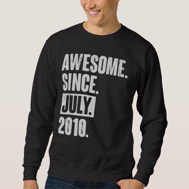 Moletom Aniversário de 12 anos, 12, desde julho de 2011 (Frente)