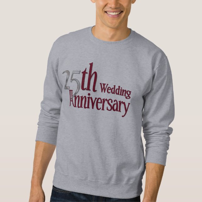 Moletom Aniversário de 25 Silver e Burgundy (Frente)