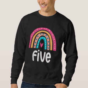 Moletom Aniversário de criança Boho Rainbow 5 B, De 5 Anos