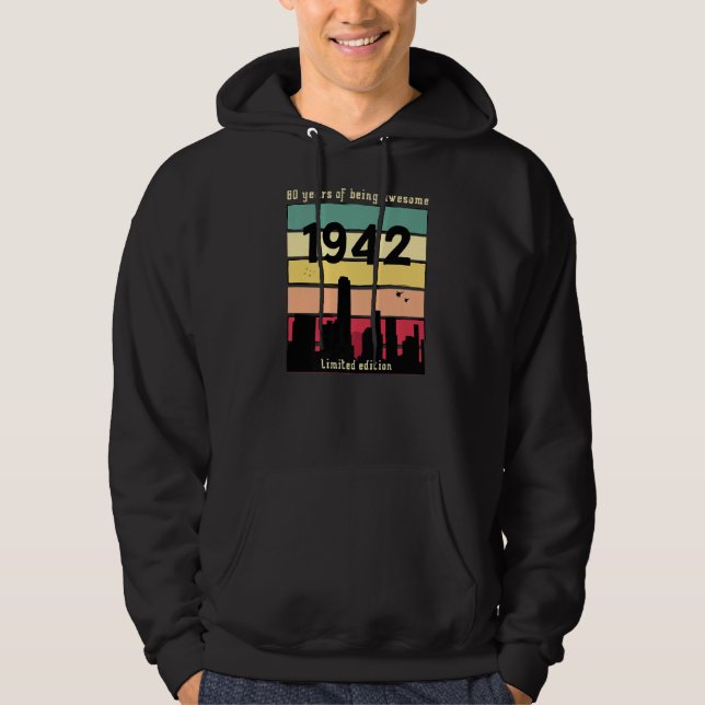 Moletom Aniversário do 80 Vintage Retro 1942 (Frente)