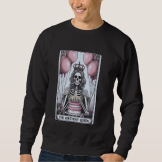 Moletom Aniversário Rainha Tarot Cartão Gótico Cute Skelet