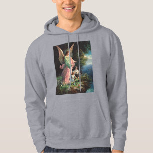 Moletom Anjo de guardião protegendo crianças perto de uma 