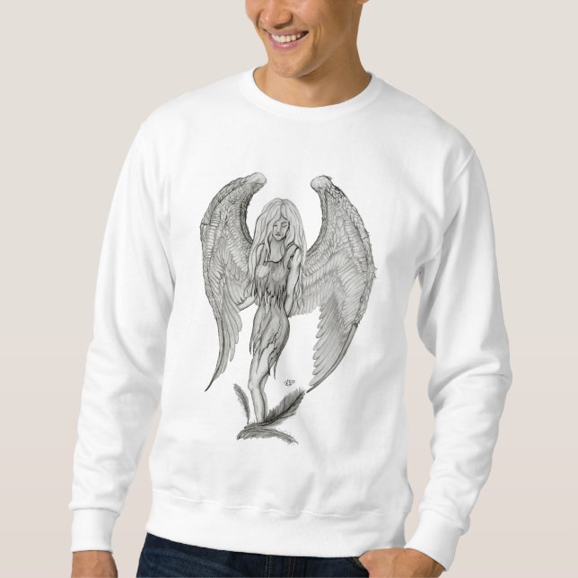 Moletom Anjo, Design preto e branco (Frente)
