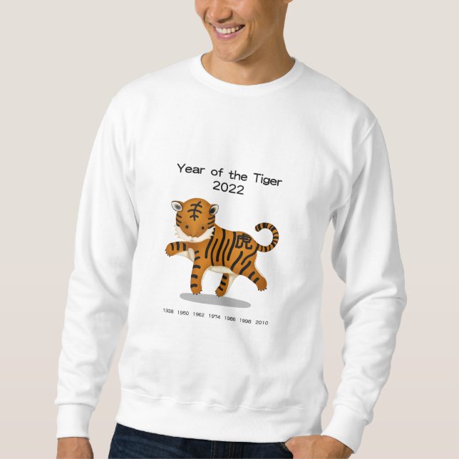 Moletom Ano do Tigre 2022 Adorável Animal do Zodíaco (Frente)