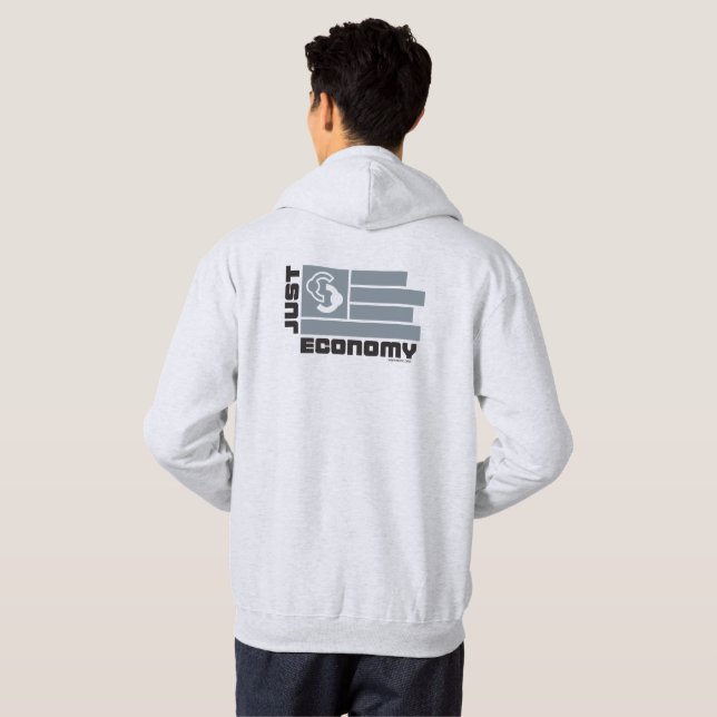 Moletom Apenas Hoodie Economia com dupla face - cinzas (Parte Traseira Completa)