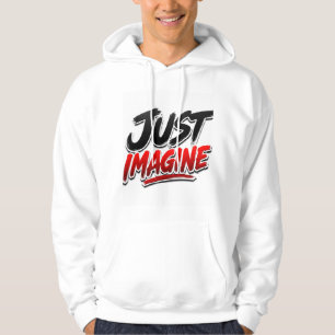 Moletom Apenas Imagine Capuz de Tipografia