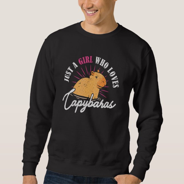 Moletom Apenas uma garota que ama Capybaras Cute Capybara  (Frente)