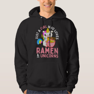 Moletom Apenas uma garota que ama Ramen e anime de unicórn