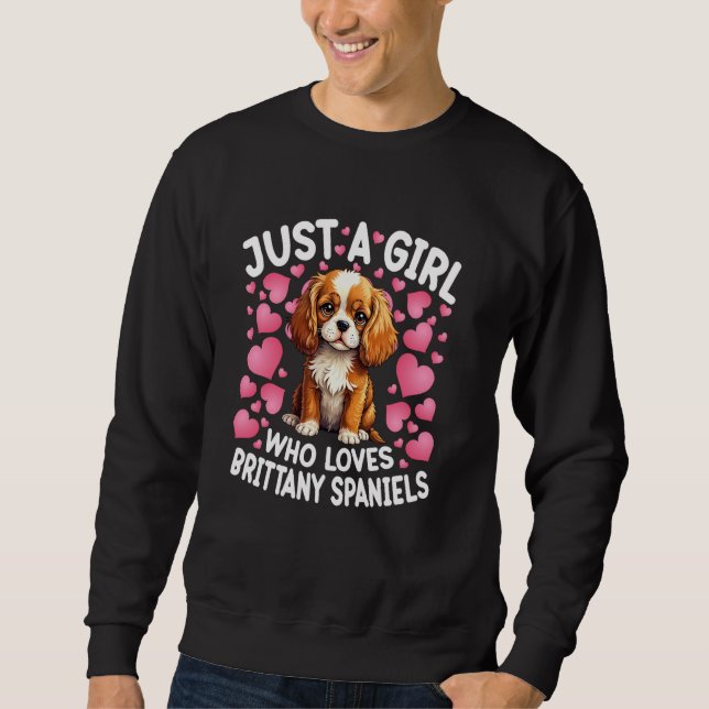 Moletom Apenas Uma Menina Que Ama Brittany Spaniel Dog Wom (Frente)