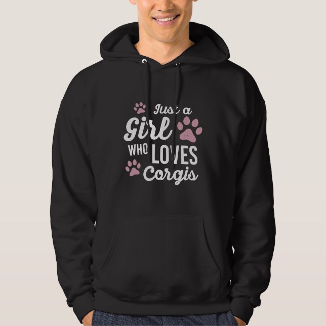 Moletom Apenas Uma Menina Que Ama Corgis Engraçado 764 (Frente)