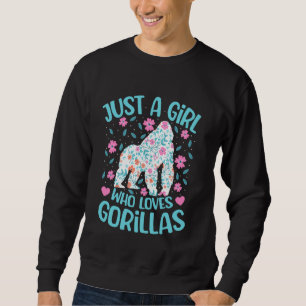 Moletom Apenas Uma Menina Que Ama Gorilas Floral Mulheres