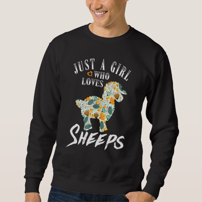 Moletom Apenas Uma Menina Que Ama Ovelhas Flo Floral (Frente)