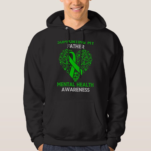 Moletom Apoiando Meu Pai Saúde Mental Consciência Verde (Frente)