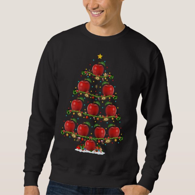 Moletom Apple Fruta Lover Luz Xmas Papais noeis Apple Chri (Frente)