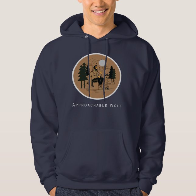 Moletom  ApproachableWolf ( Blue ) Hoodie by JH Thornton (Frente)