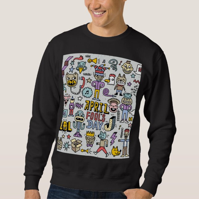Moletom April Fools: Conjunto Colorido de Dótulos. (Frente)