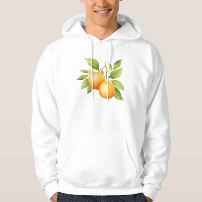 Moletom Aquarela Laranja Com Flor (Frente)