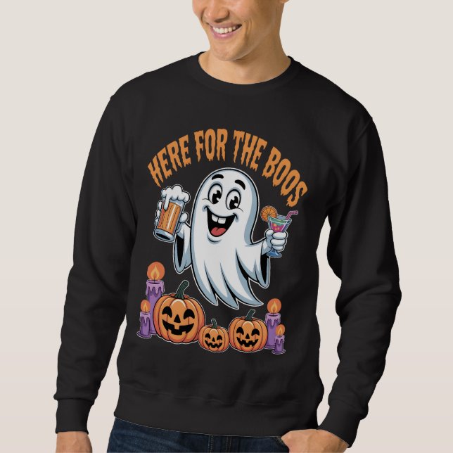 Moletom Aqui pelo Boos Funny Ghost Halloween (Frente)