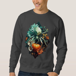 Moletom Aranha Floral Pumpkin Pixel Arte