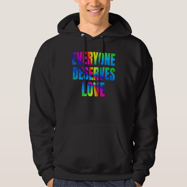 Moletom Arco-Íris Todos Merecem Amor LGBTQ mês Orgulhoso (Frente)