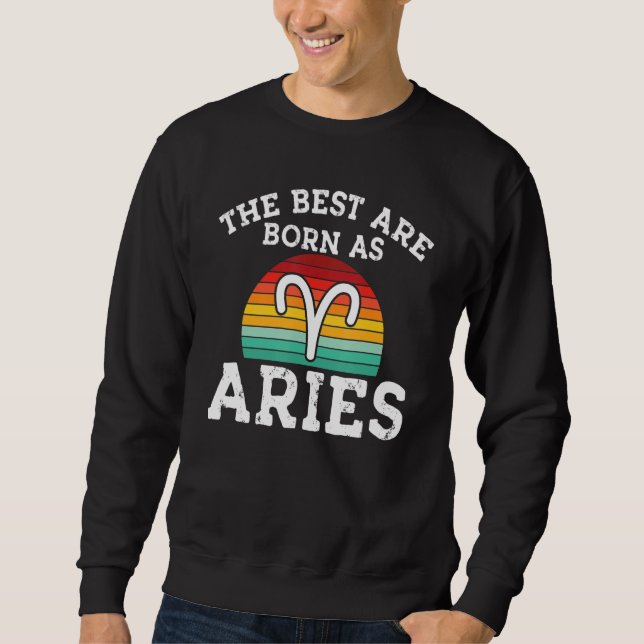 Moletom Aries Março aniversário Retro Aries Z (Frente)