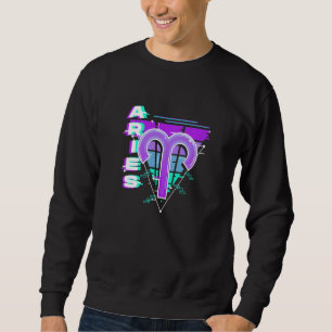 Moletom Aries Zodiac Sinal Vaporwave Aestética 80s 90s