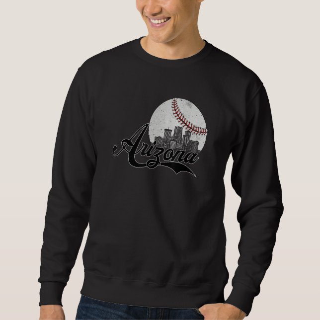 Moletom Arizona Skyline Arizona Baseball Cityscape Retro V (Frente)