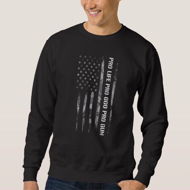 Moletom Armas Pro Life Pro God Pro Gun American Flag (Frente)