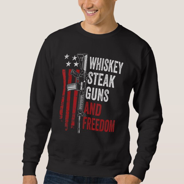 Moletom Armas Whiskey Beer E Bebendo Da Liberdade U.A Gun  (Frente)