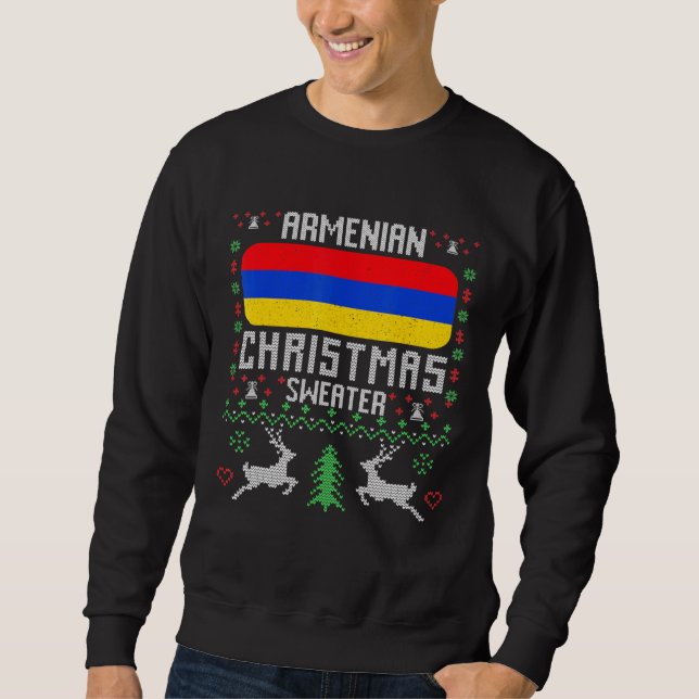 Moletom Armênia Flag Armenian Christmas Sweater (Frente)