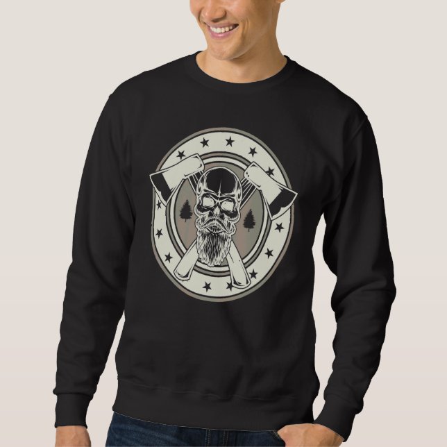 Moletom Arranjo e profissão de Artesanato Skull Woodworker (Frente)
