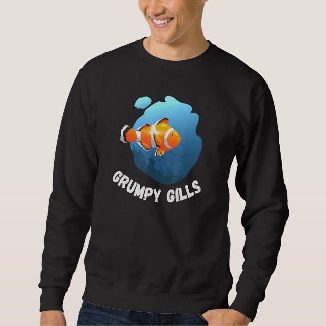 Moletom Arrepios Grumpy Peixe-Palha Aquário Fins Fishbowl  (Frente)