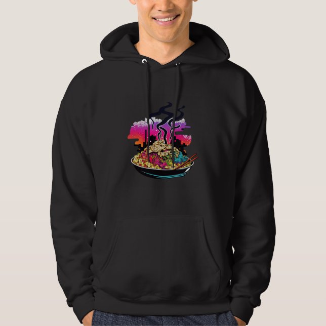 Moletom Arroz Frito 80s Synthwave com Estética Retro (Frente)
