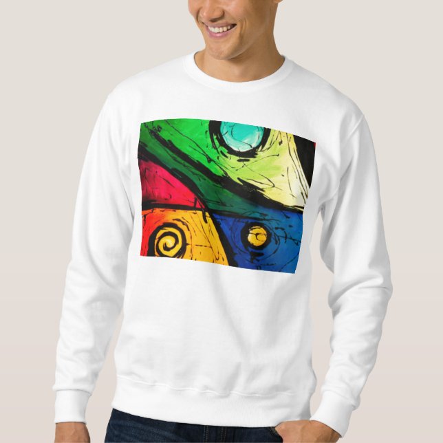 Moletom Arte abstracta brilhante Funky das cores (Frente)