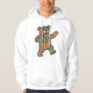 Moletom Arte Colorida de Urso de Pelúcia Psicodélico