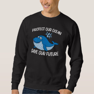 Moletom Arte De Baleia Para Homens Orca Narwhale Blue Whal