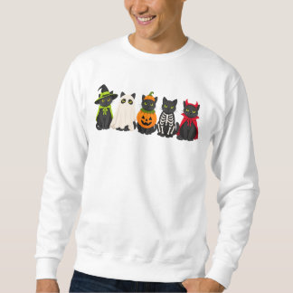 Moletom Arte de Gatos Pretos Fofos em Fantasias de Hallowe