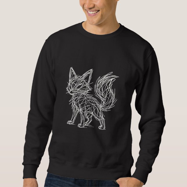 Moletom Arte de Linha Raposa Rabiscada (Frente)