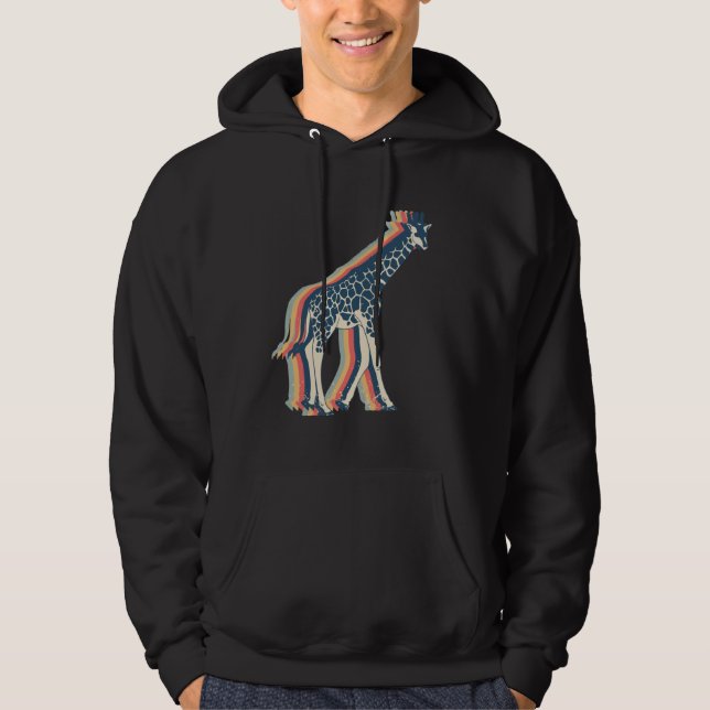 Moletom Arte de Linha Retro de Animal Girafa (Frente)