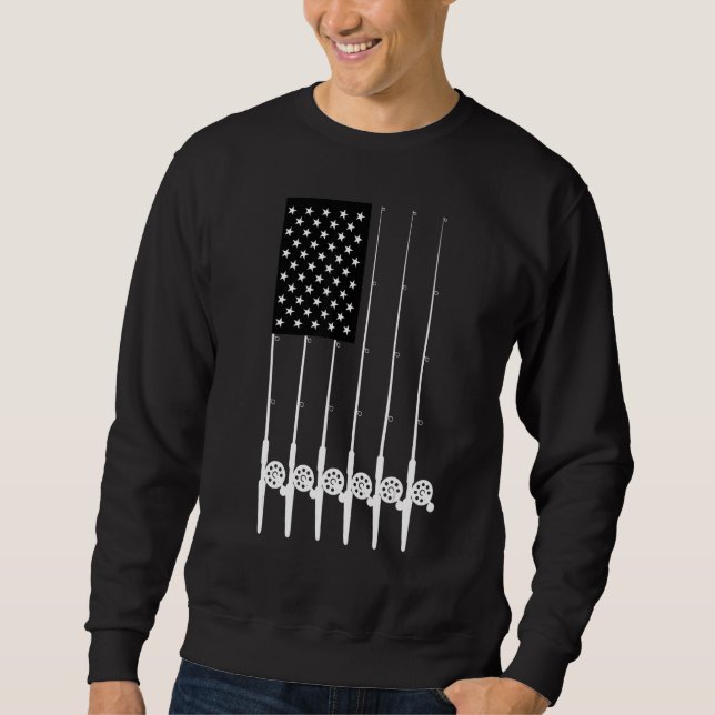 Moletom Arte de Pesca com Pavilhão de Pesca Americano (Frente)