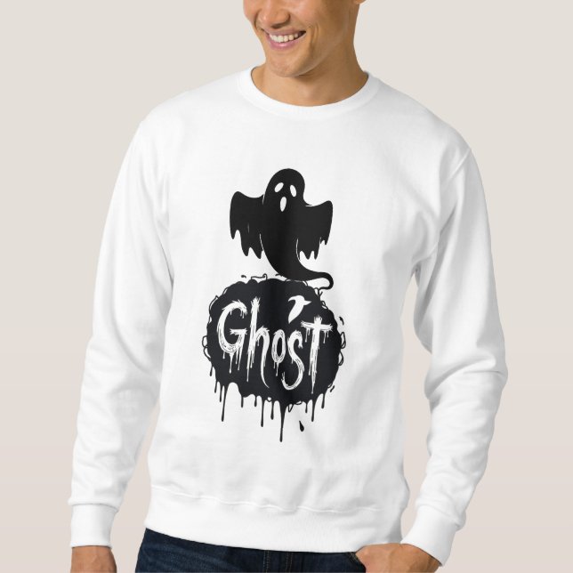 Moletom Arte de texto pingando - Horror Sombrio Fantasma (Frente)