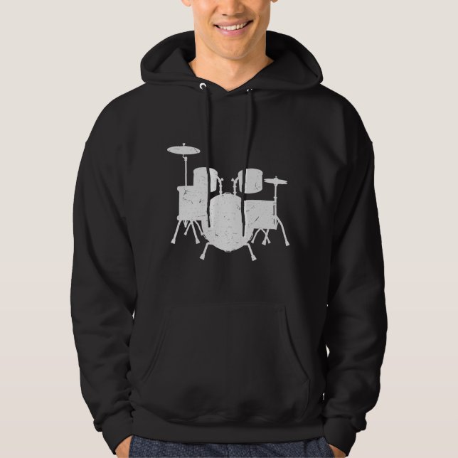 Moletom Arte Engraçada Para Homens Drum Conjunto De Bebida (Frente)